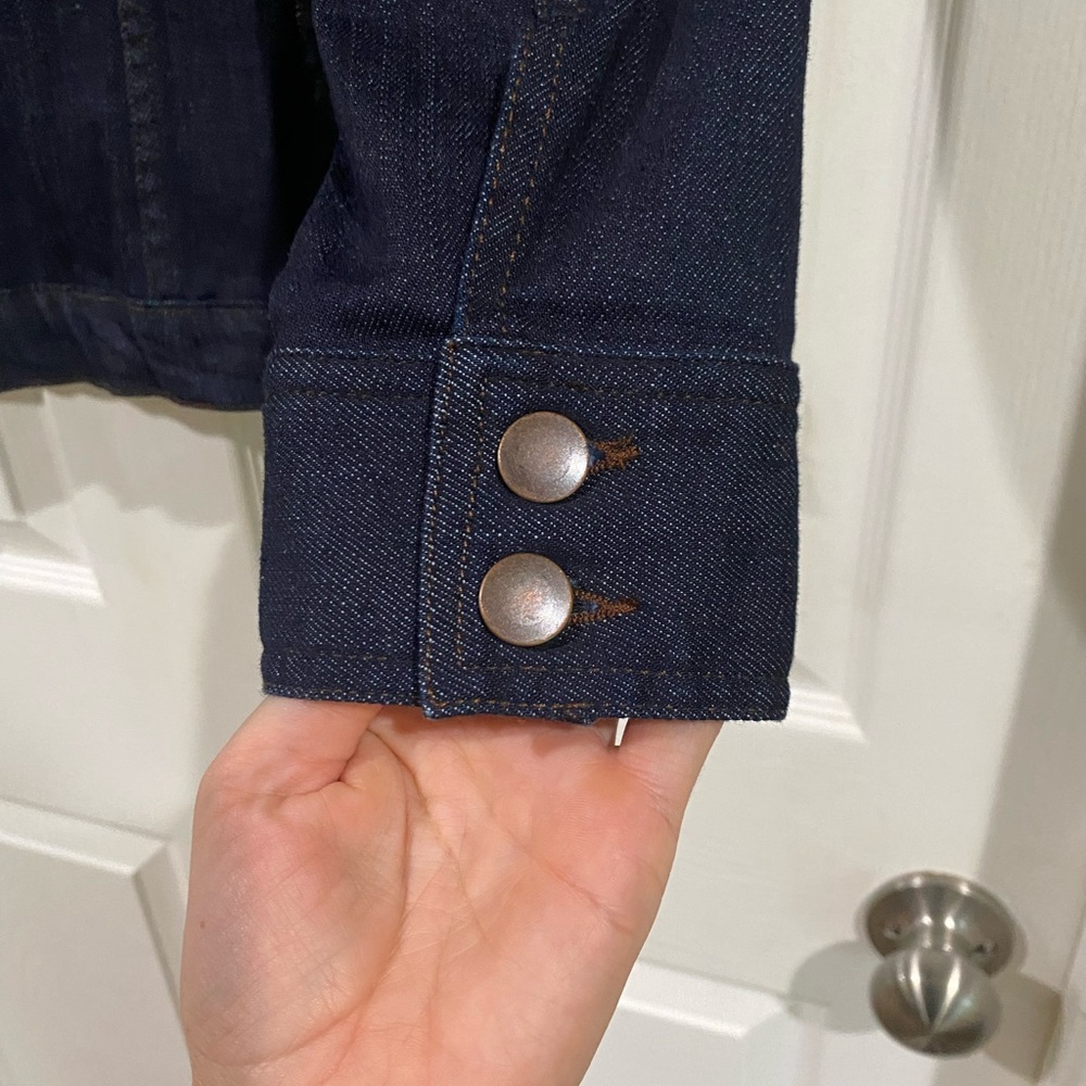 Eileen Fisher Dark Blue Jean Jacket - Picture 12 of 13